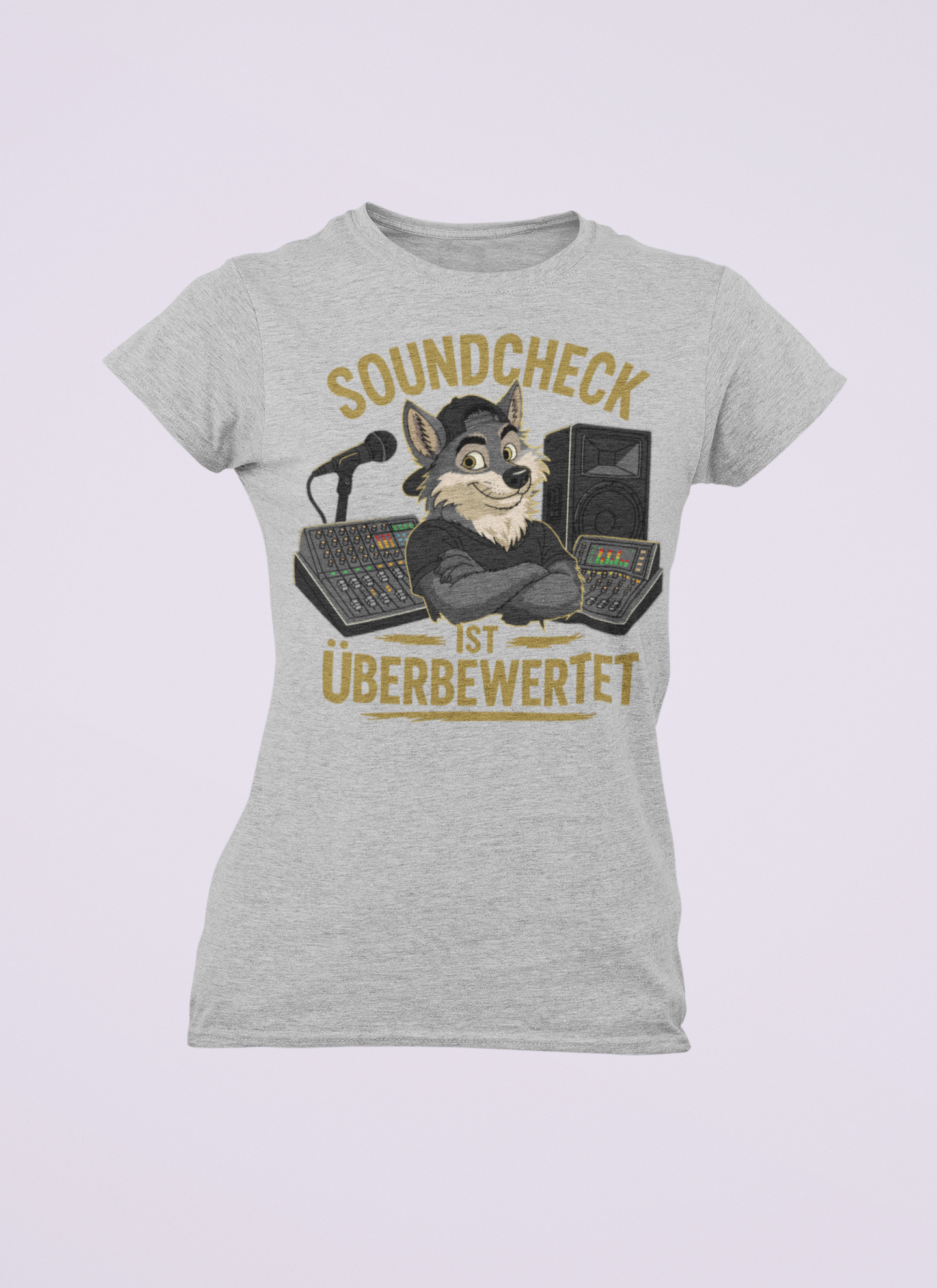 Soundcheck ist überbewertet - Wolf | Damen T-Shirt Rundhals