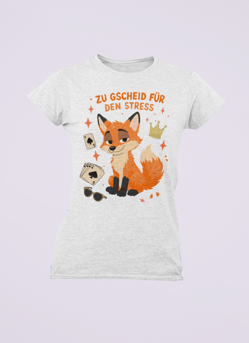 Zu gscheid für den Stress - Fuchs | Damen T-Shirt Rundhals