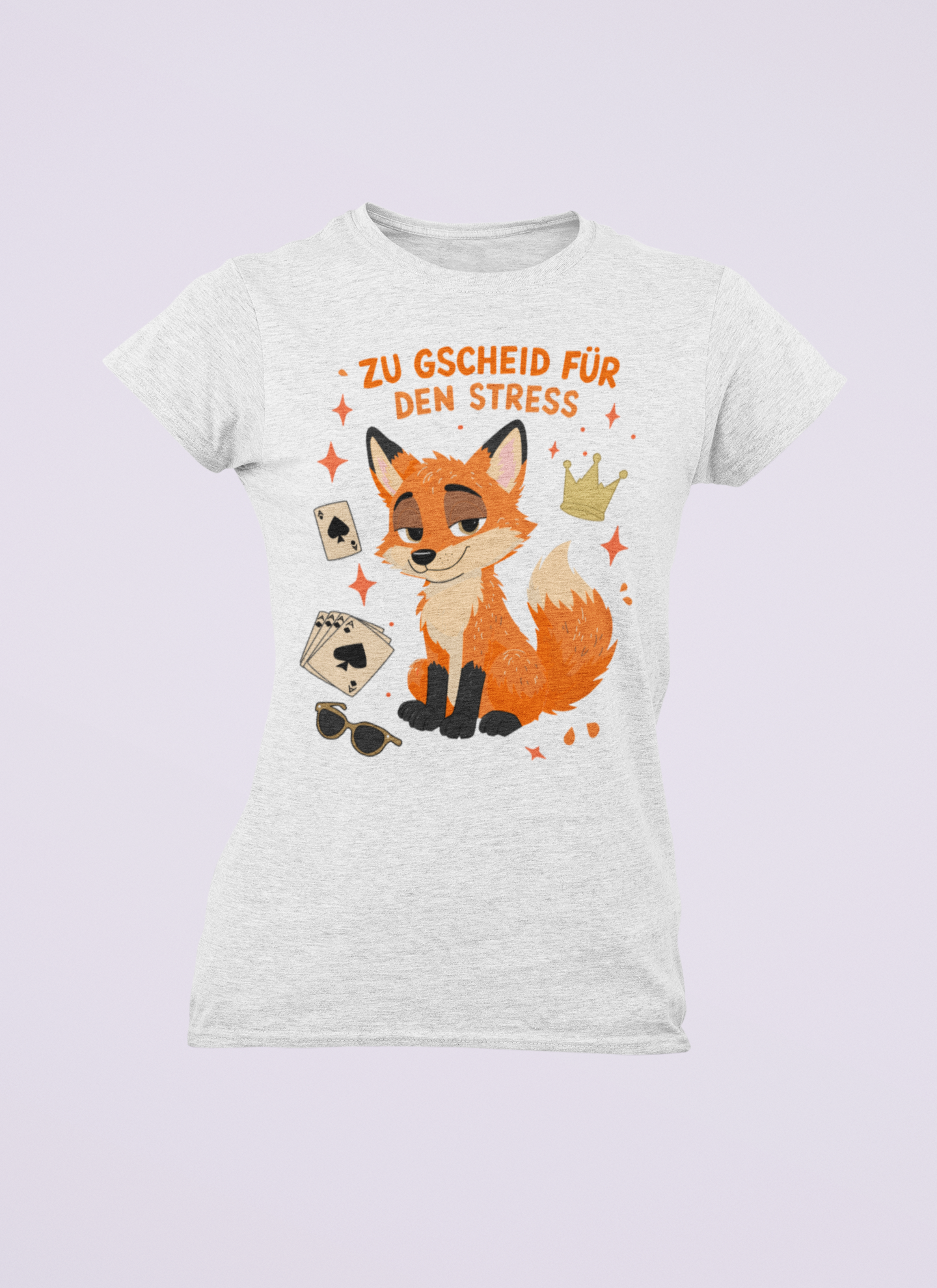 Zu gscheid für den Stress - Fuchs | Damen T-Shirt Rundhals