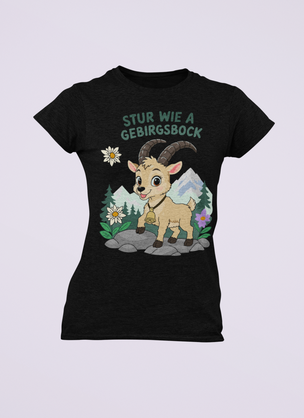 Stur wie a Gebirgsbock | Damen T-Shirt Rundhals