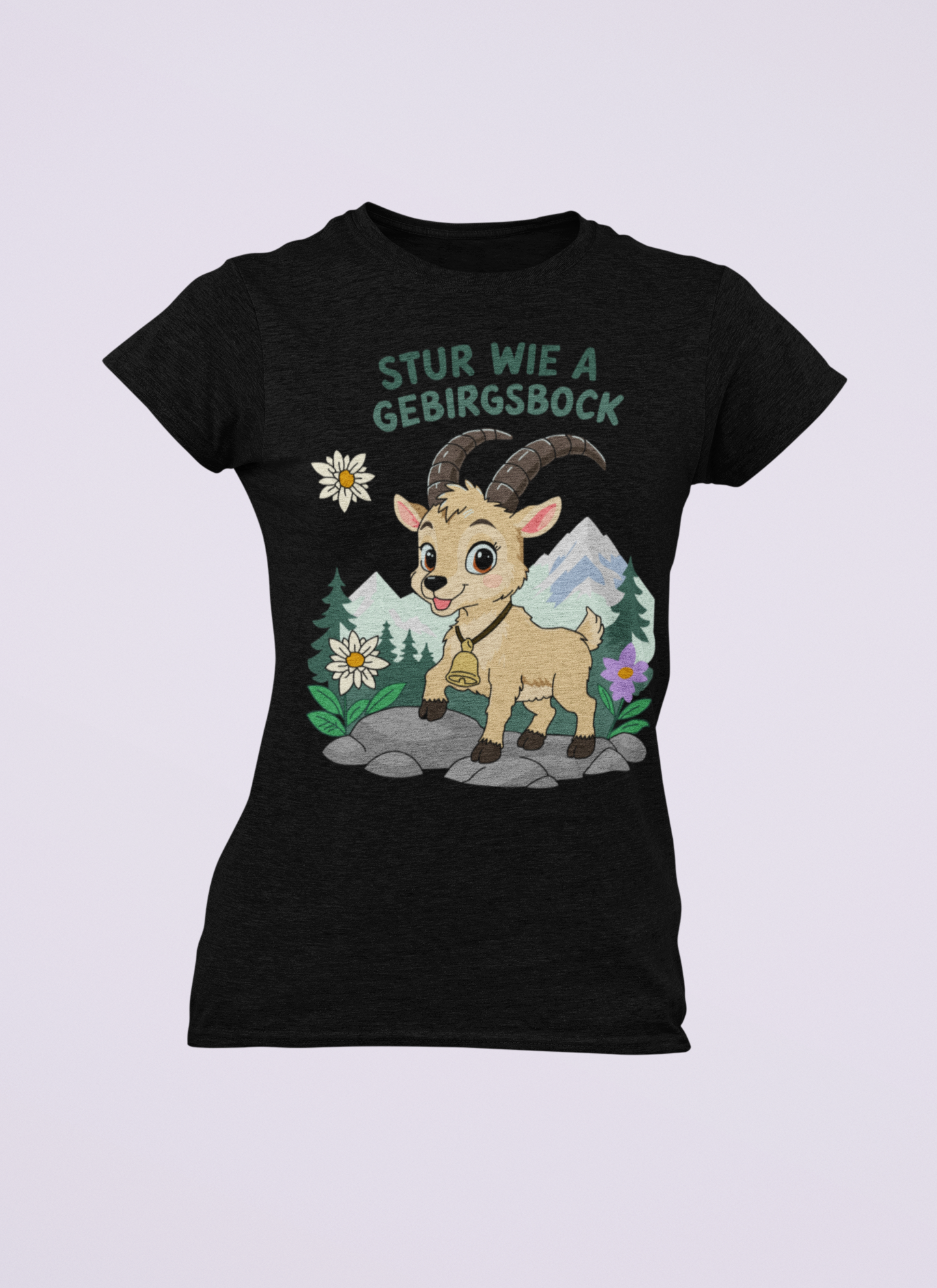 Stur wie a Gebirgsbock | Damen T-Shirt Rundhals
