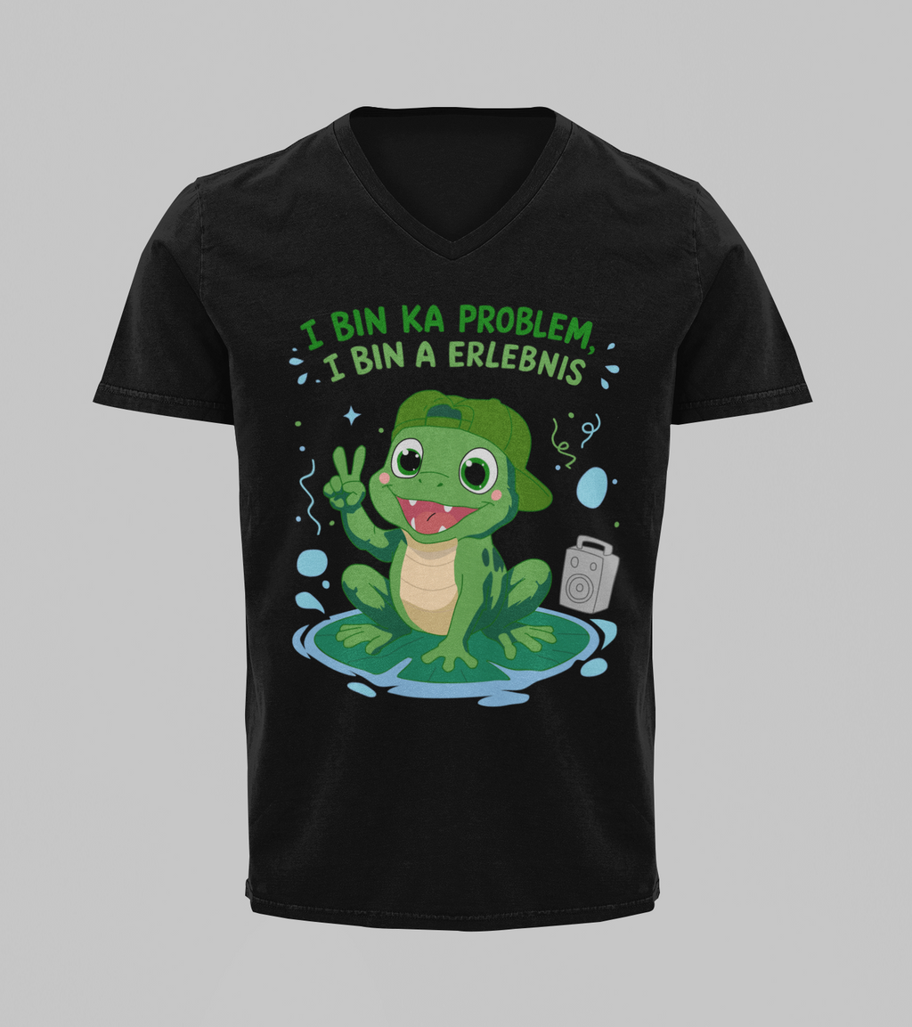 Erlebnisfrosch | T-Shirt Herren V-Ausschnitt