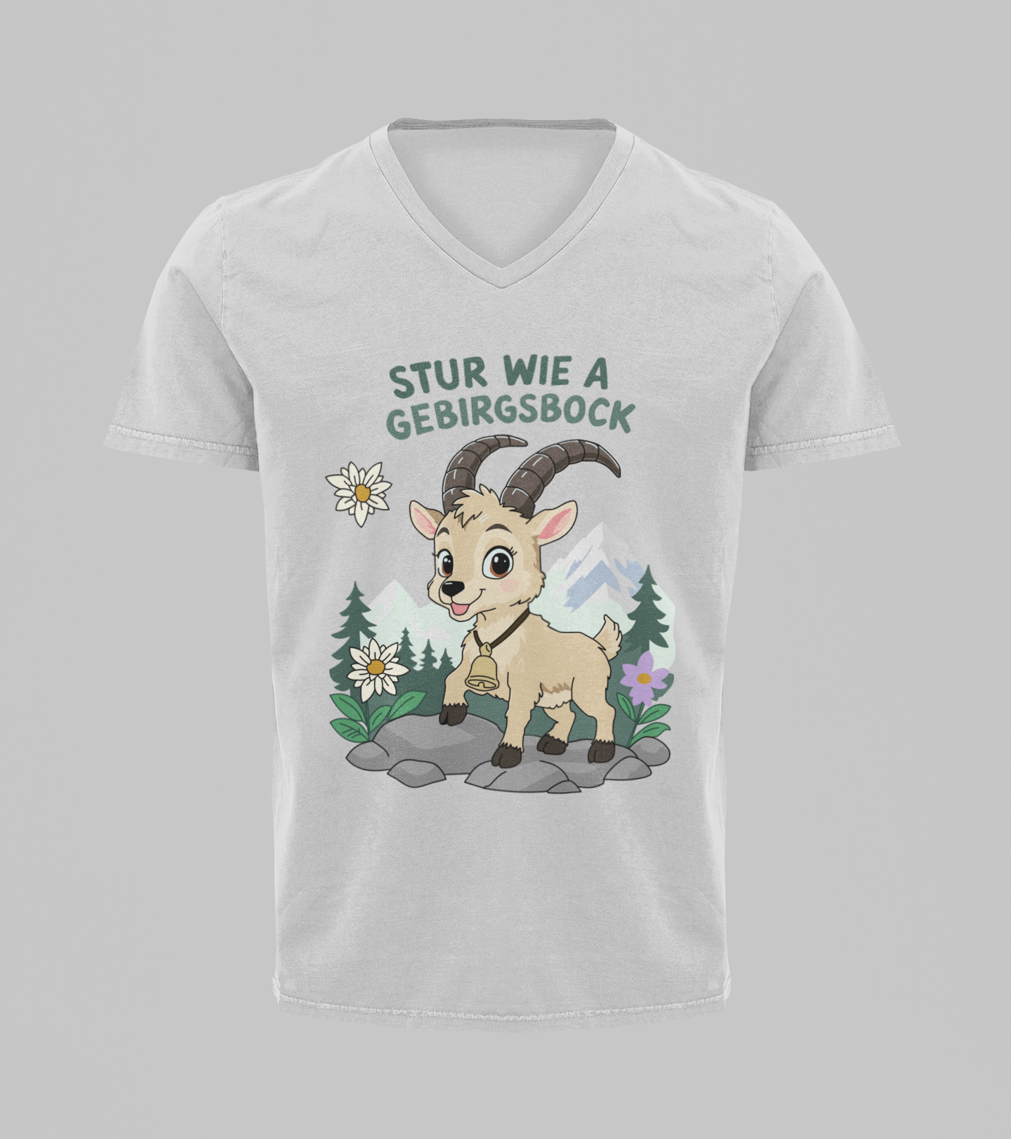 Stur wie a Gebirgsbock | T-Shirt Herren V-Ausschnitt