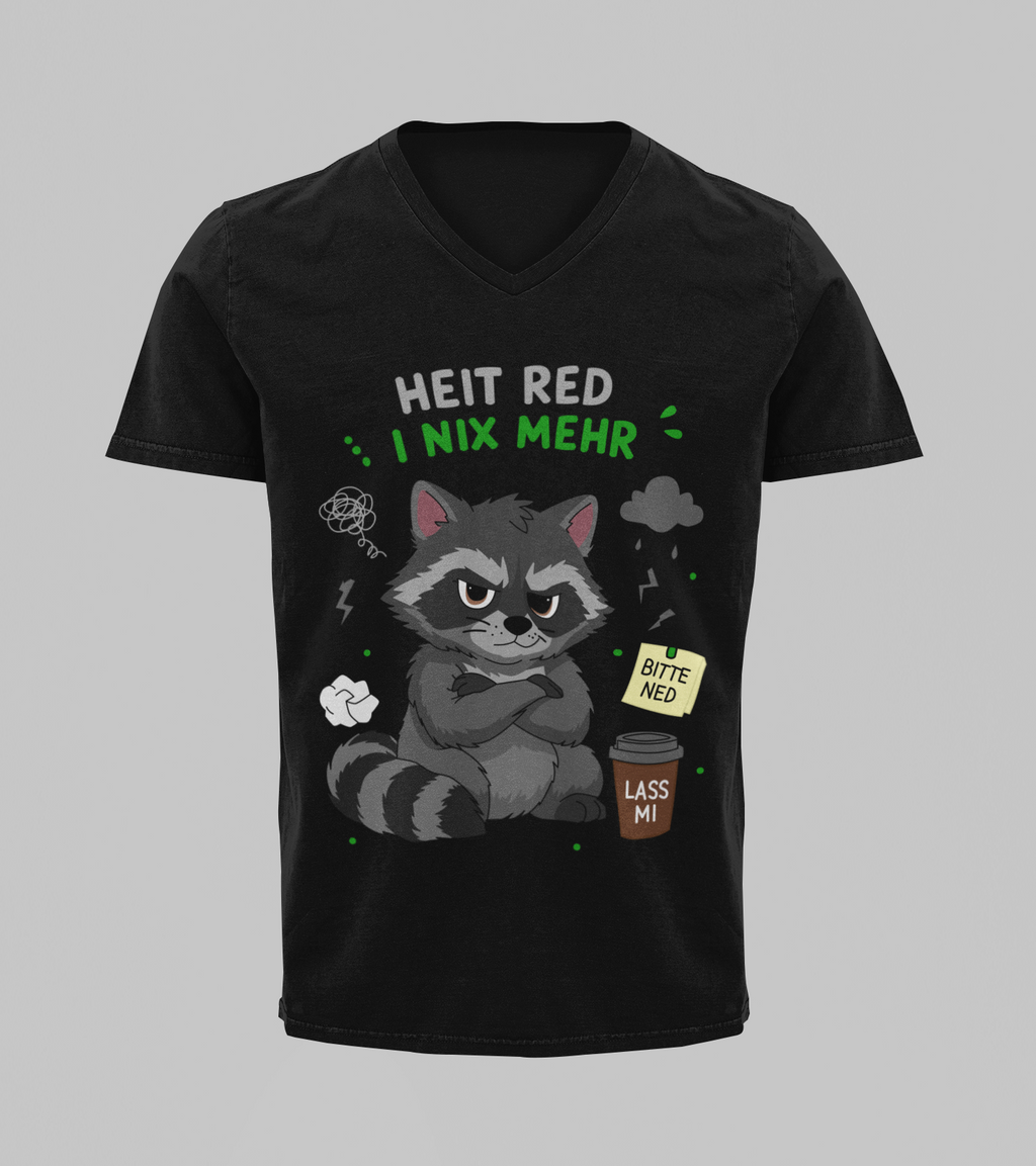 Heit red i nix mehr - Wachbär | T-Shirt Herren V-Ausschnitt