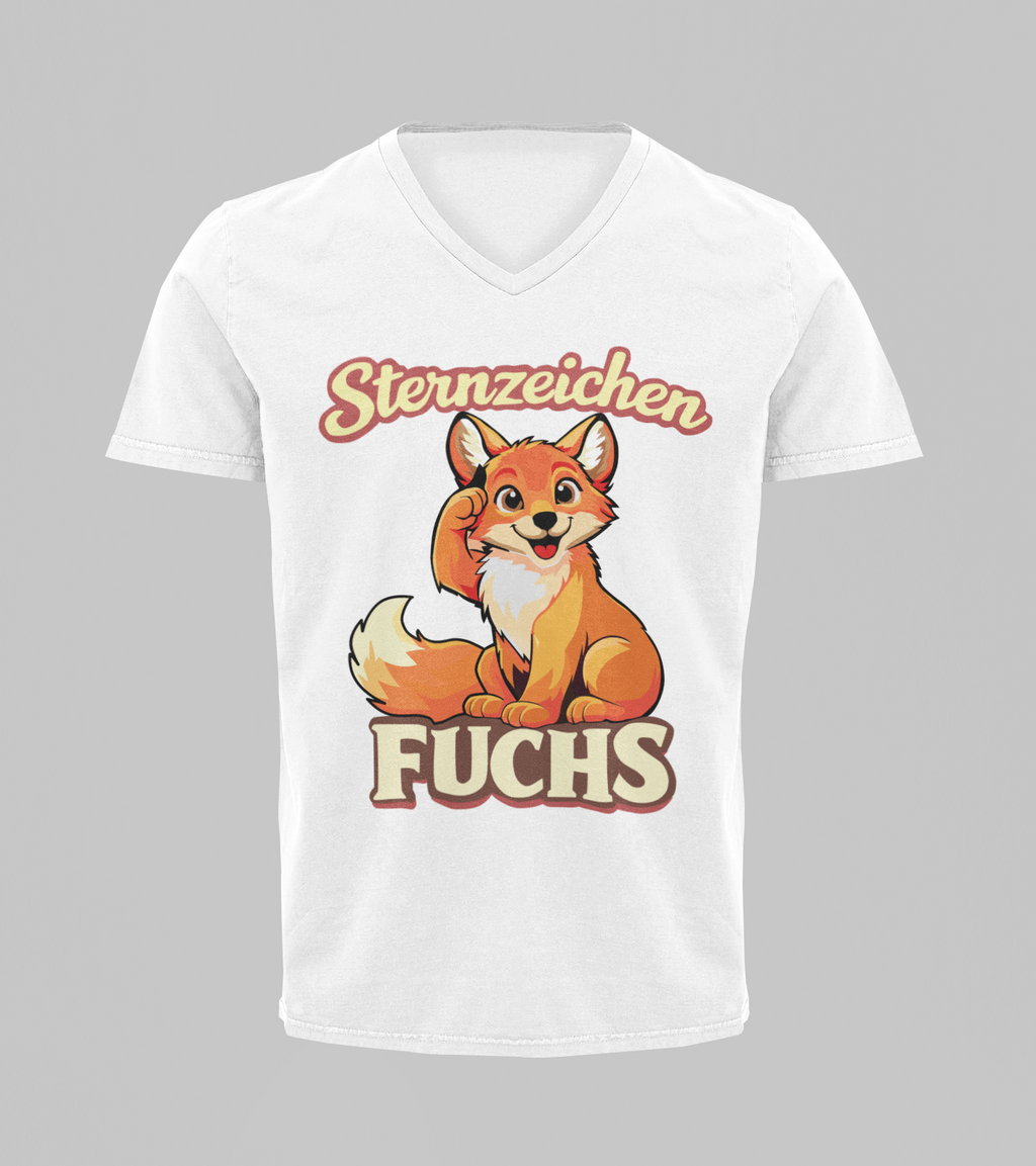 Sternzeichen Fuchs | T-Shirt Herren V-Ausschnitt