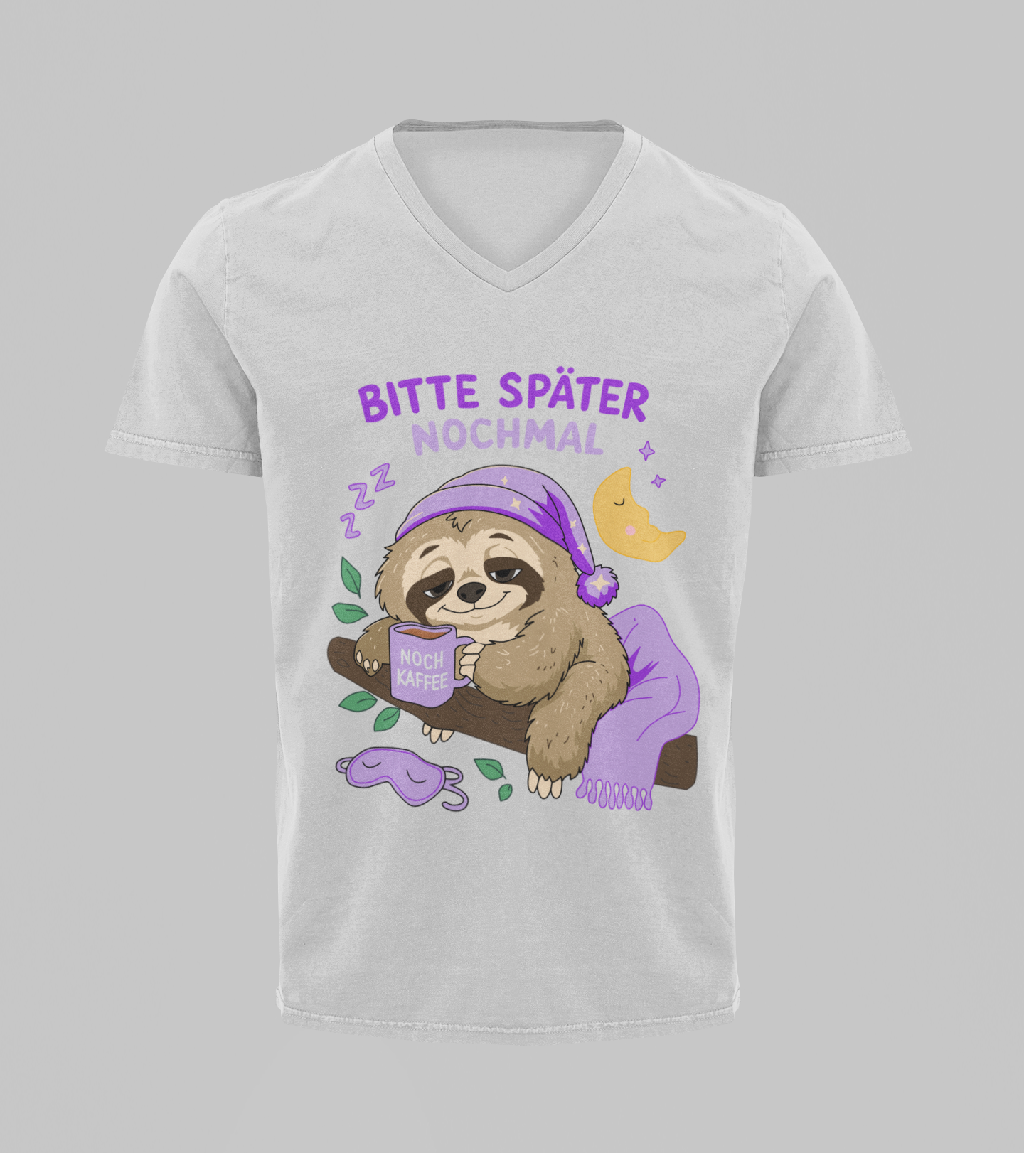 Bitte später nochmal - Faultier | T-Shirt Herren V-Ausschnitt