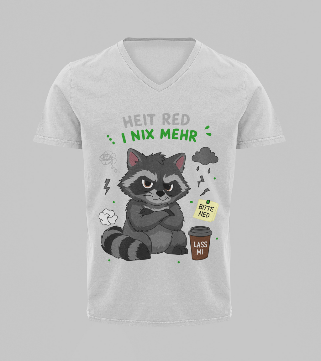 Heit red i nix mehr - Wachbär | T-Shirt Herren V-Ausschnitt