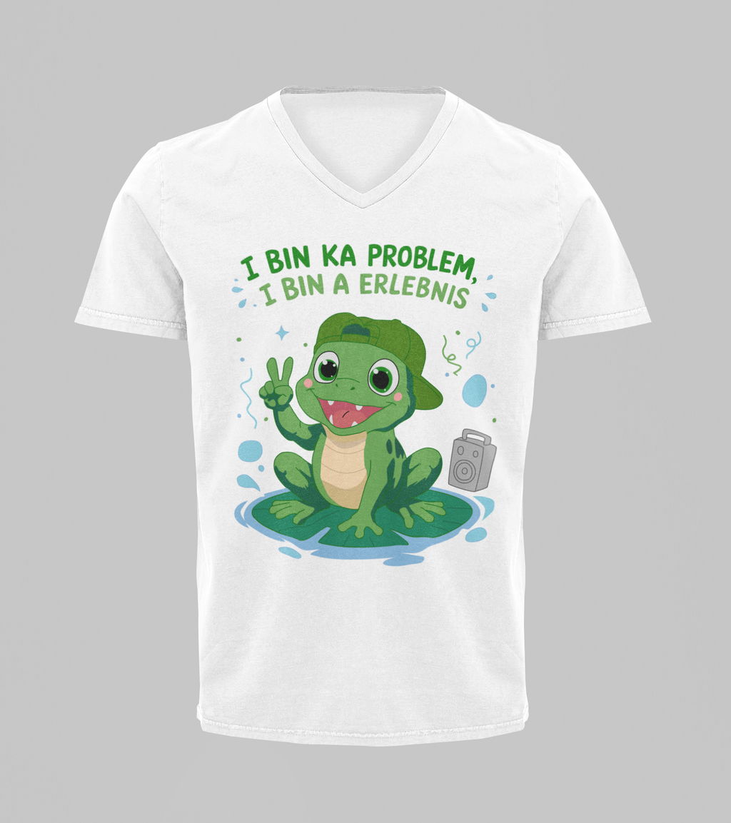 Erlebnisfrosch | T-Shirt Herren V-Ausschnitt