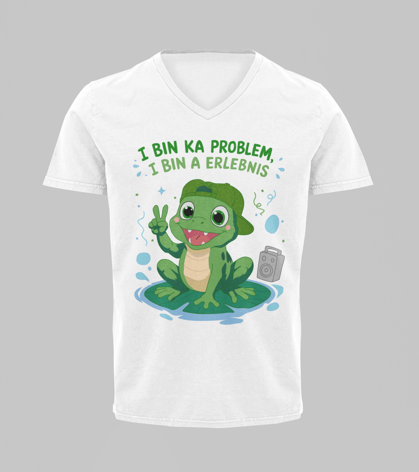 Erlebnisfrosch | T-Shirt Herren V-Ausschnitt