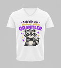Kleiner, süßer Grantler - Waschbär | T-Shirt Herren V-Ausschnitt