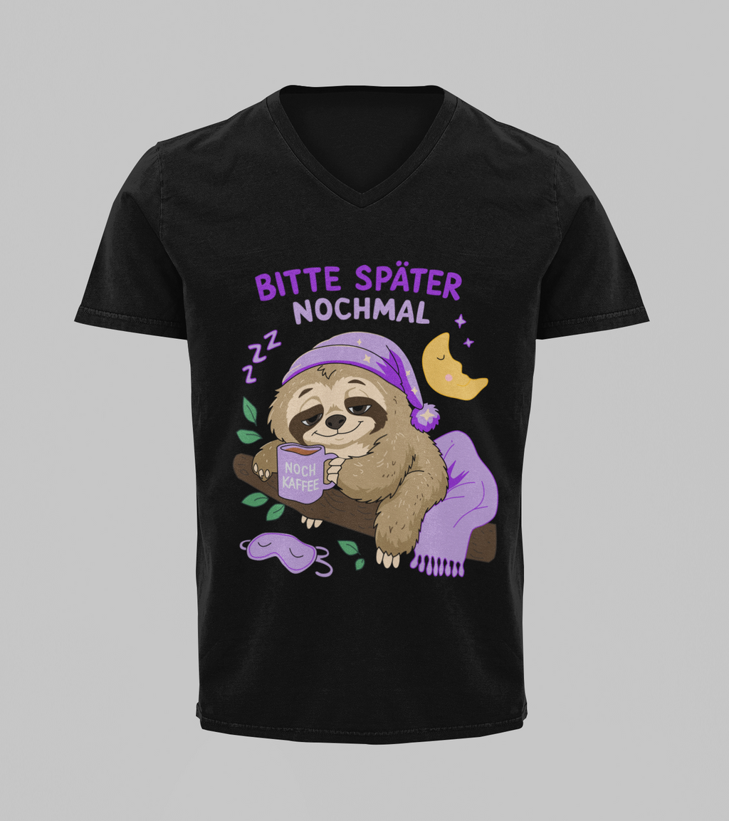 Bitte später nochmal - Faultier | T-Shirt Herren V-Ausschnitt