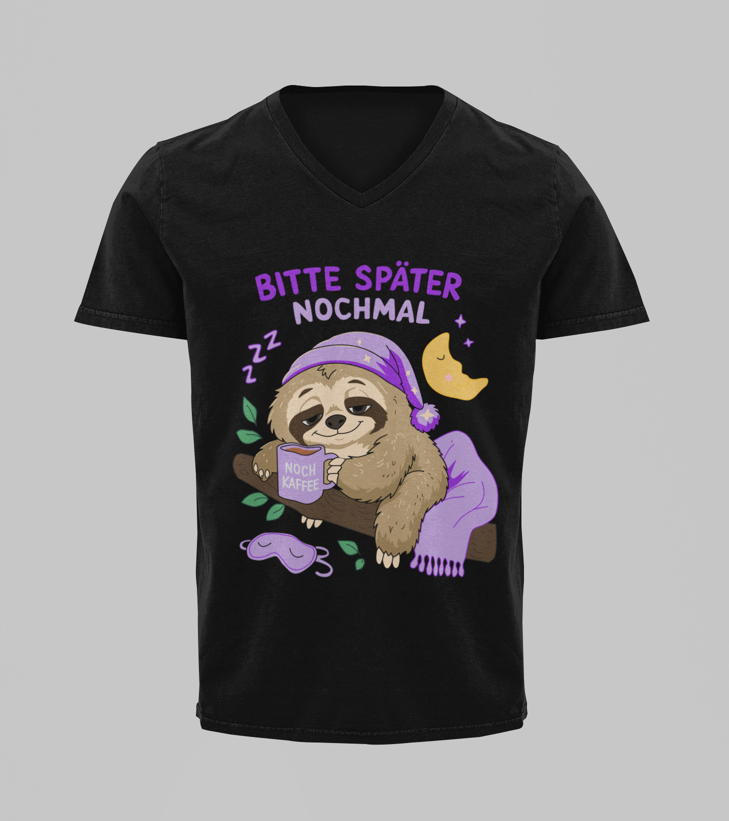 Bitte später nochmal - Faultier | T-Shirt Herren V-Ausschnitt