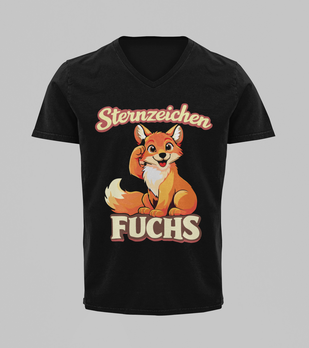 Sternzeichen Fuchs | T-Shirt Herren V-Ausschnitt