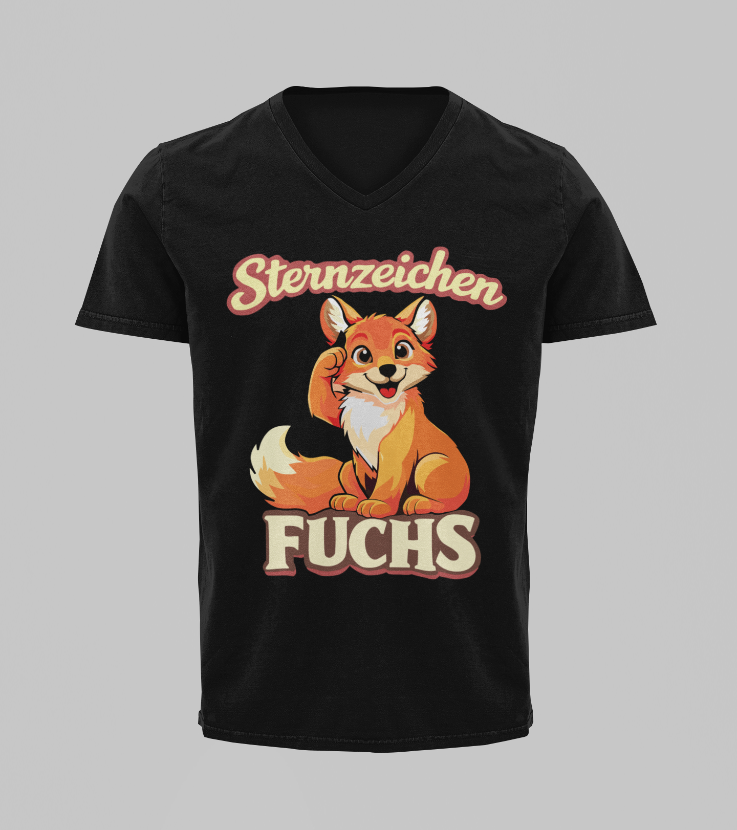 Sternzeichen Fuchs | T-Shirt Herren V-Ausschnitt