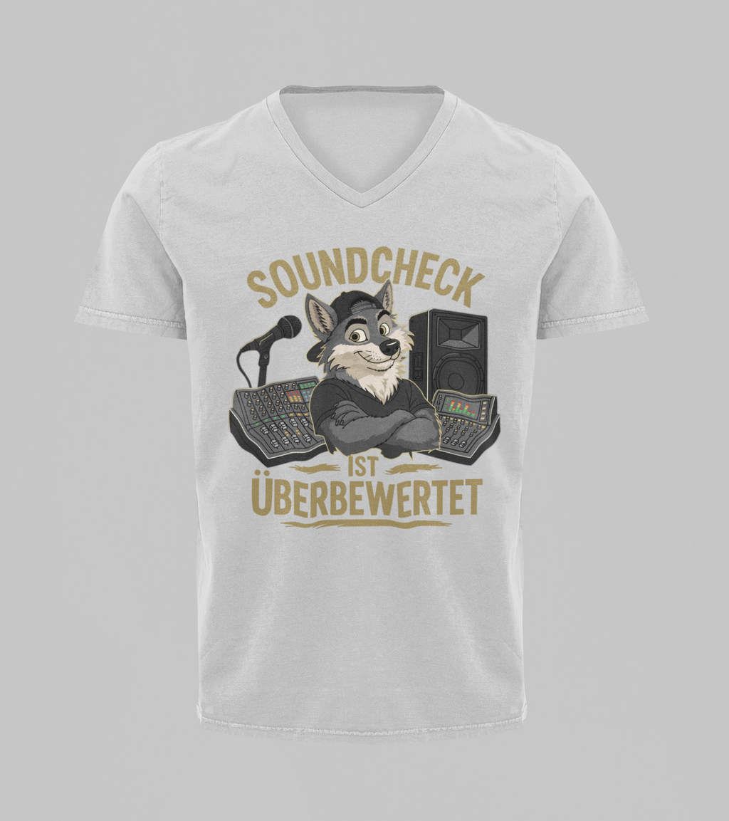 Soundcheck ist überbewertet - Wolf | T-Shirt Herren V-Ausschnitt