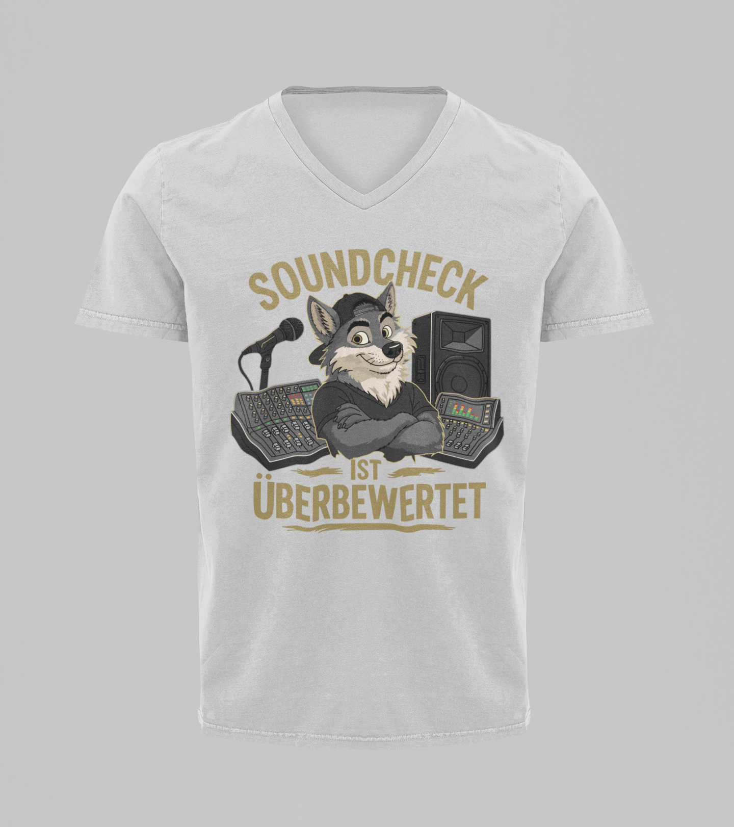 Soundcheck ist überbewertet - Wolf | T-Shirt Herren V-Ausschnitt