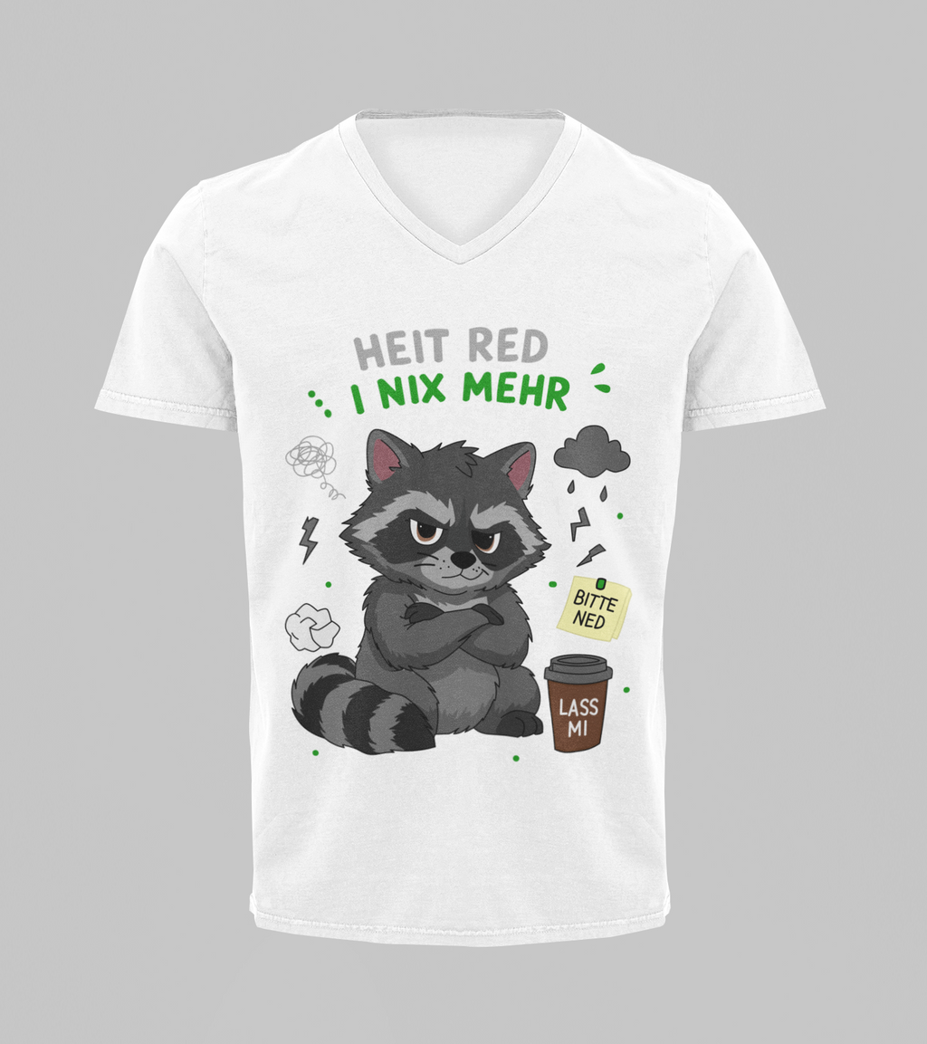 Heit red i nix mehr - Wachbär | T-Shirt Herren V-Ausschnitt