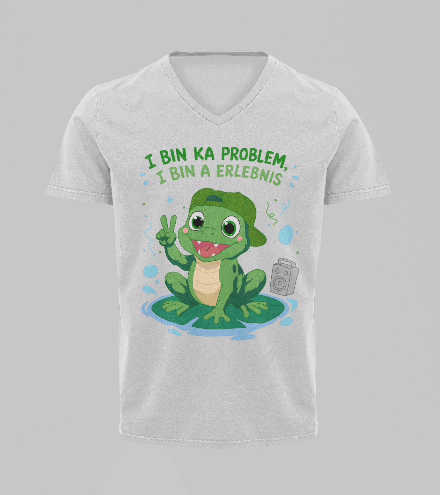 Erlebnisfrosch | T-Shirt Herren V-Ausschnitt