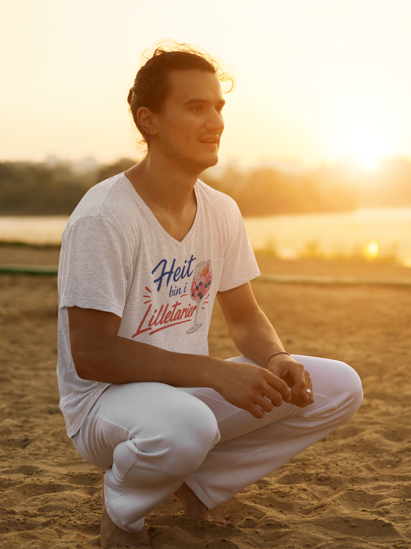 Heit bin i Lilletarier | T-Shirt Herren V-Ausschnitt