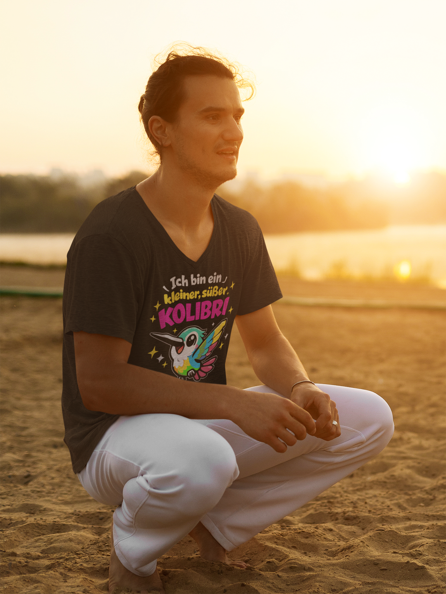 Kleiner, süßer Kolibri | T-Shirt Herren V-Ausschnitt