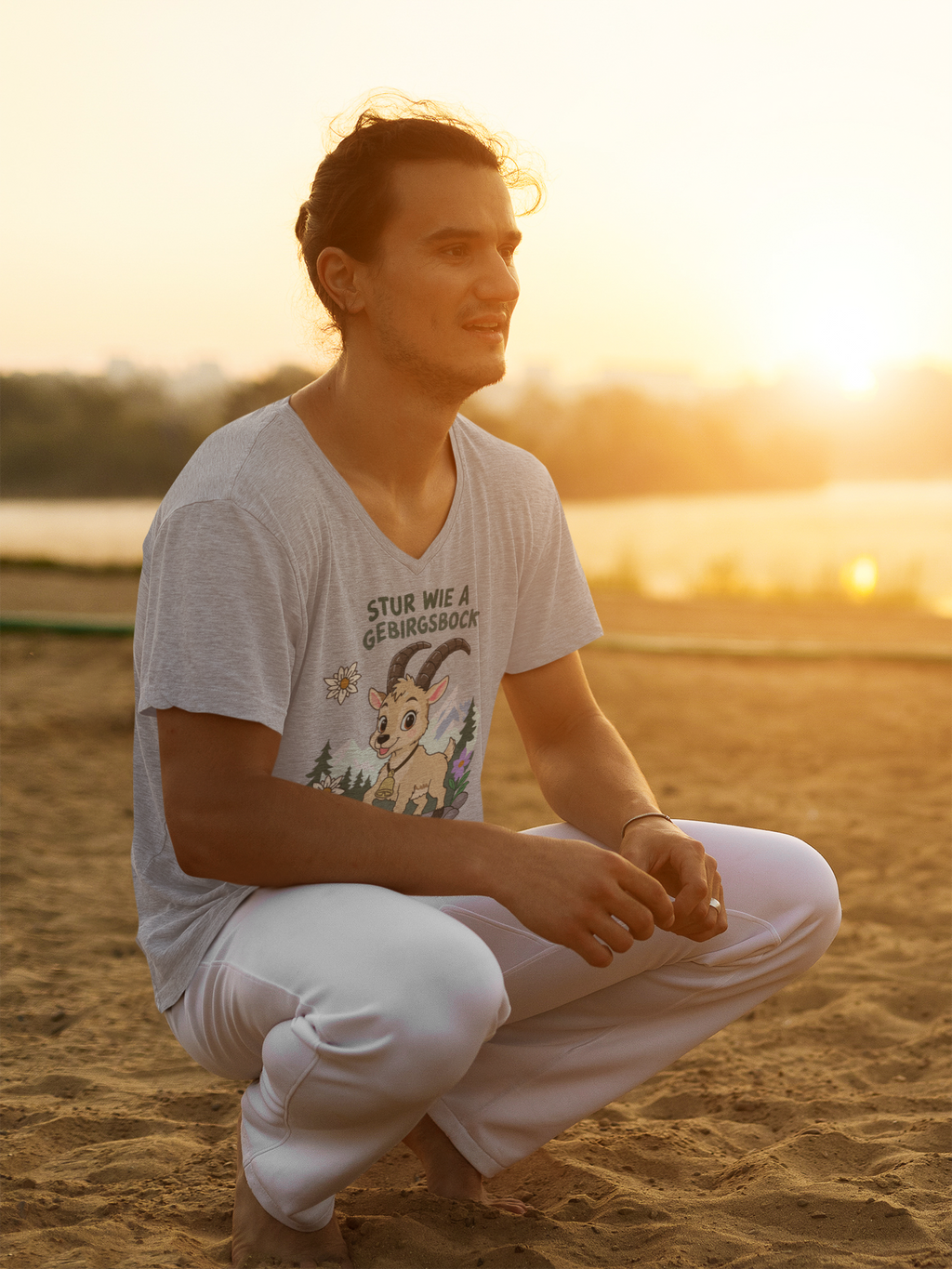 Stur wie a Gebirgsbock | T-Shirt Herren V-Ausschnitt