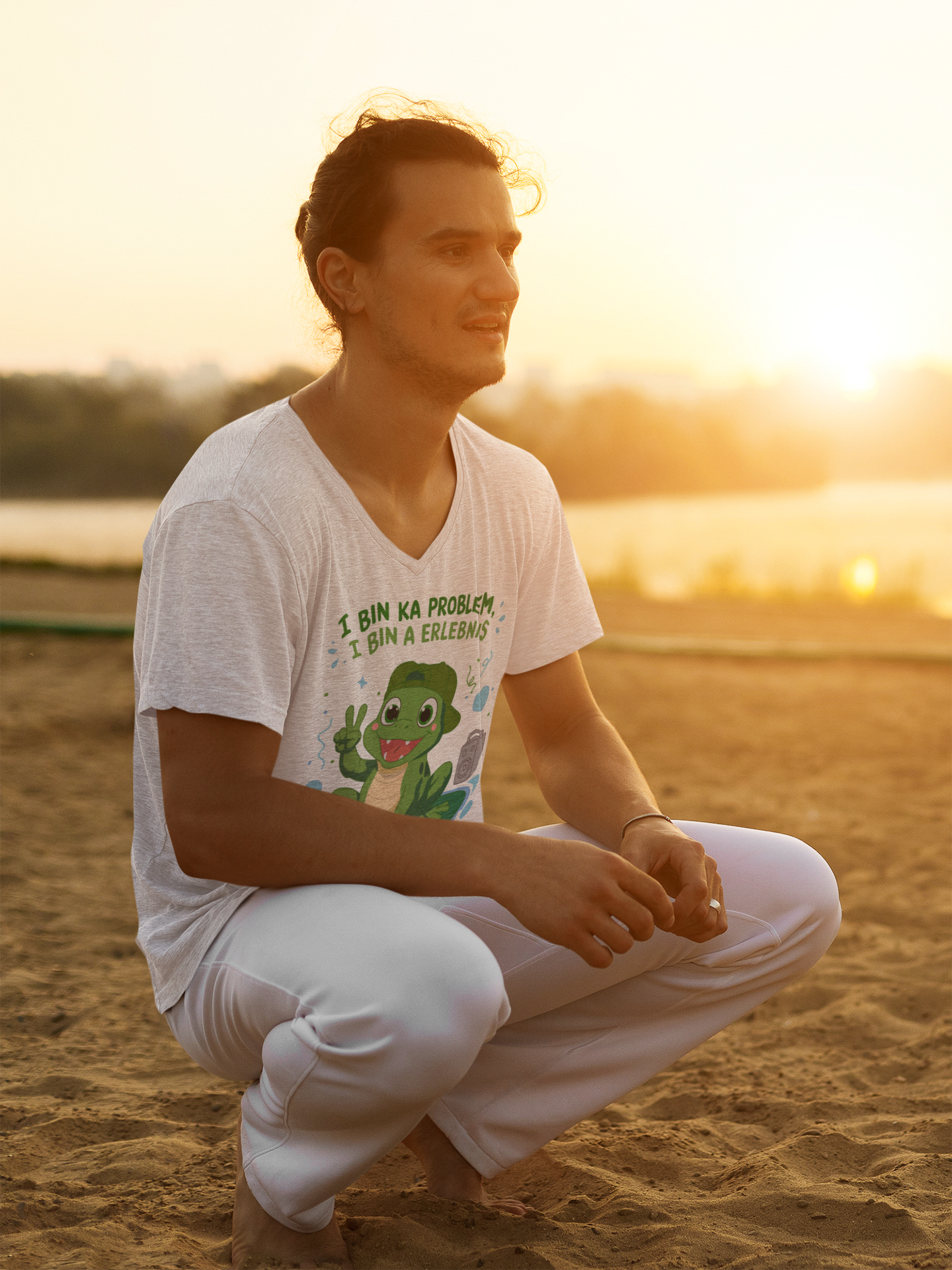 Erlebnisfrosch | T-Shirt Herren V-Ausschnitt