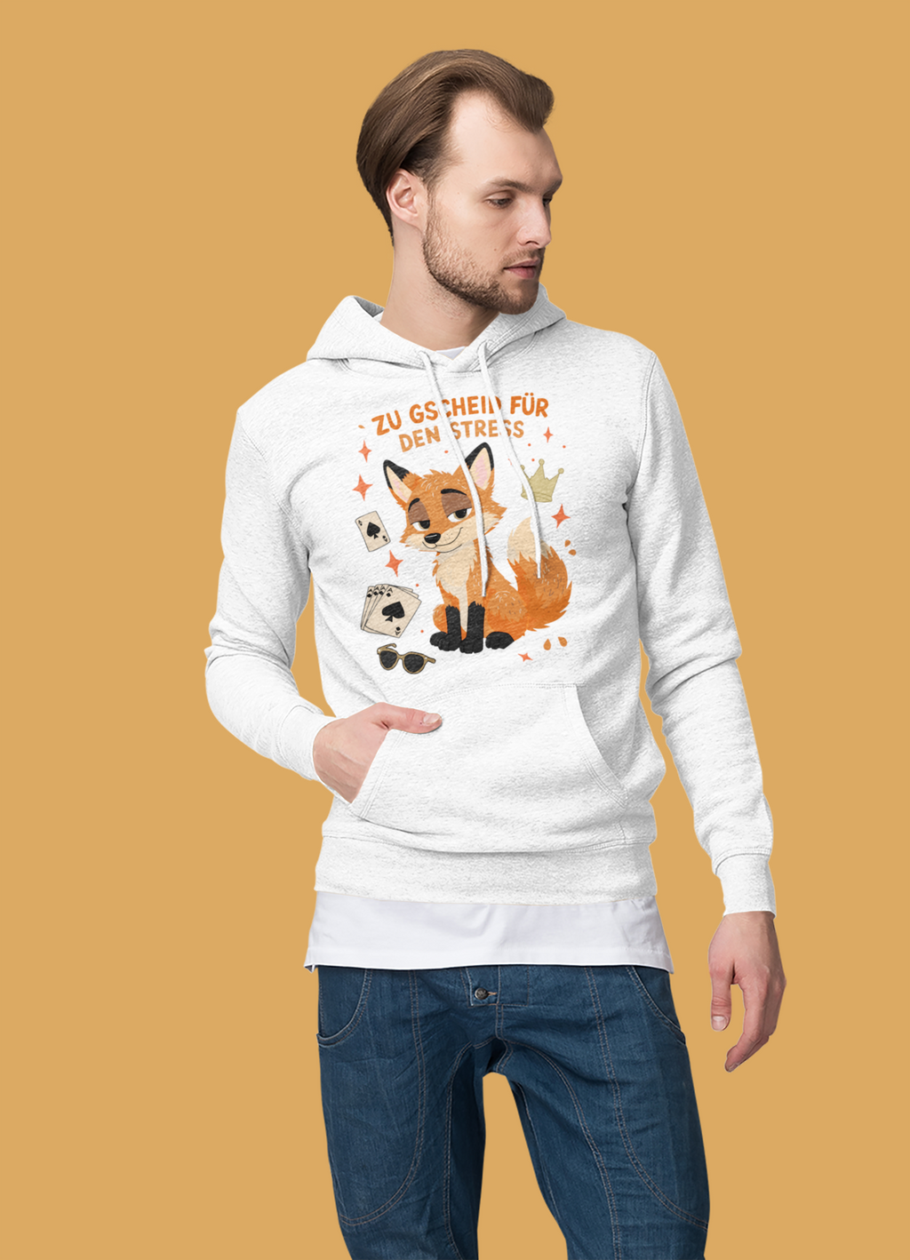 zu gscheid für den Stress - Fuchs - Hoodie Herren