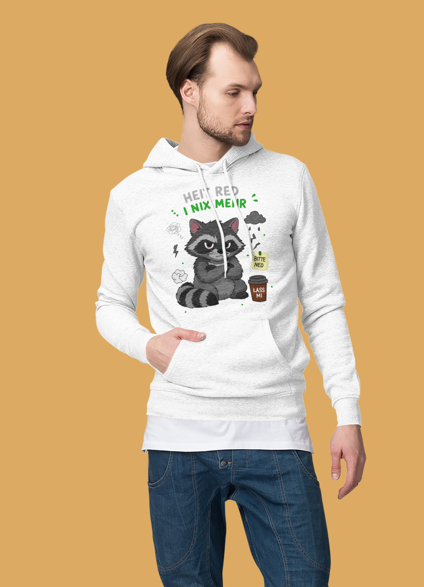 Heit red i nix mehr - Waschbär - Hoodie Herren