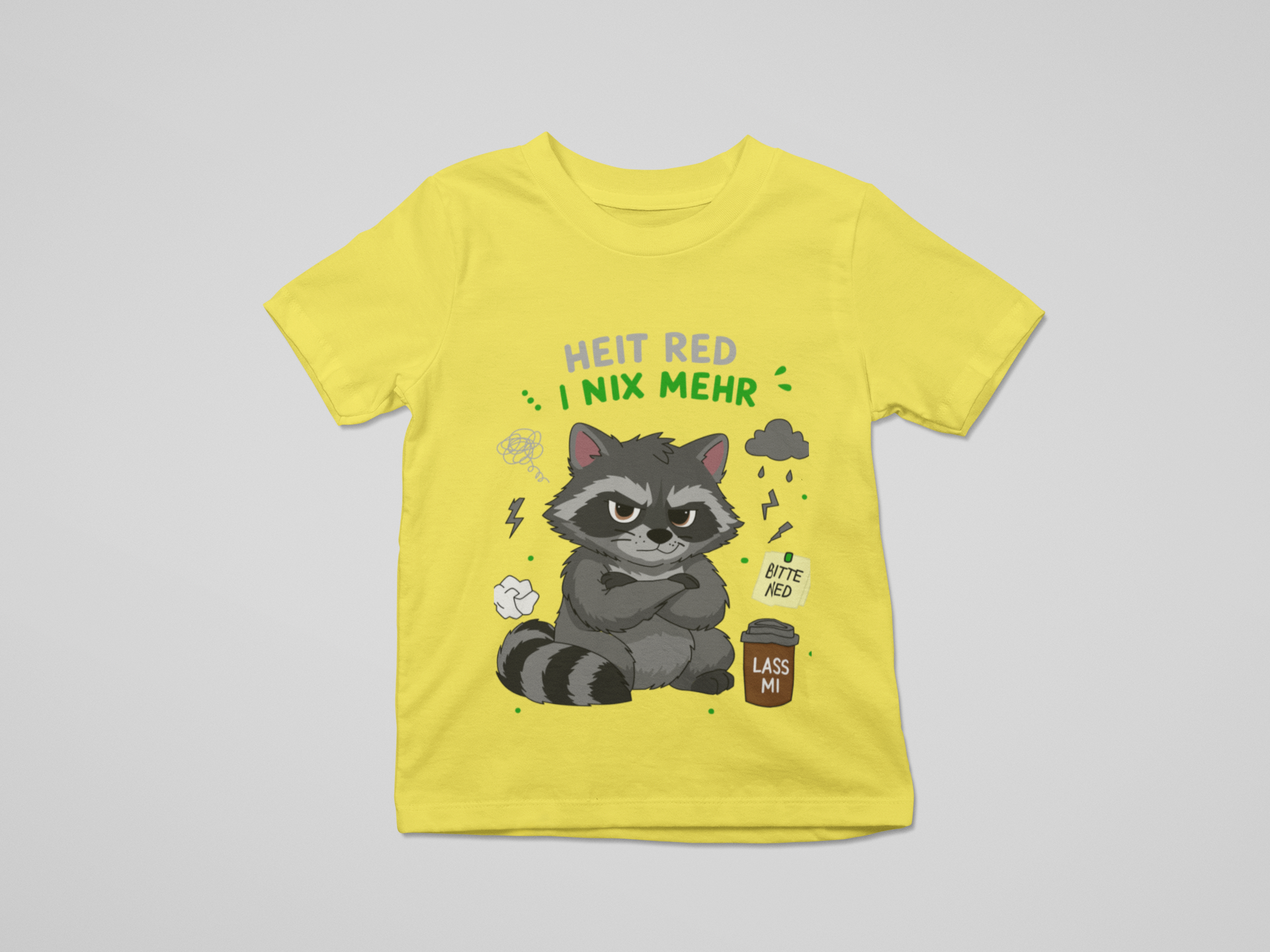 Heit red i nix mehr - Waschbär | Kinder T-Shirt Rundhals