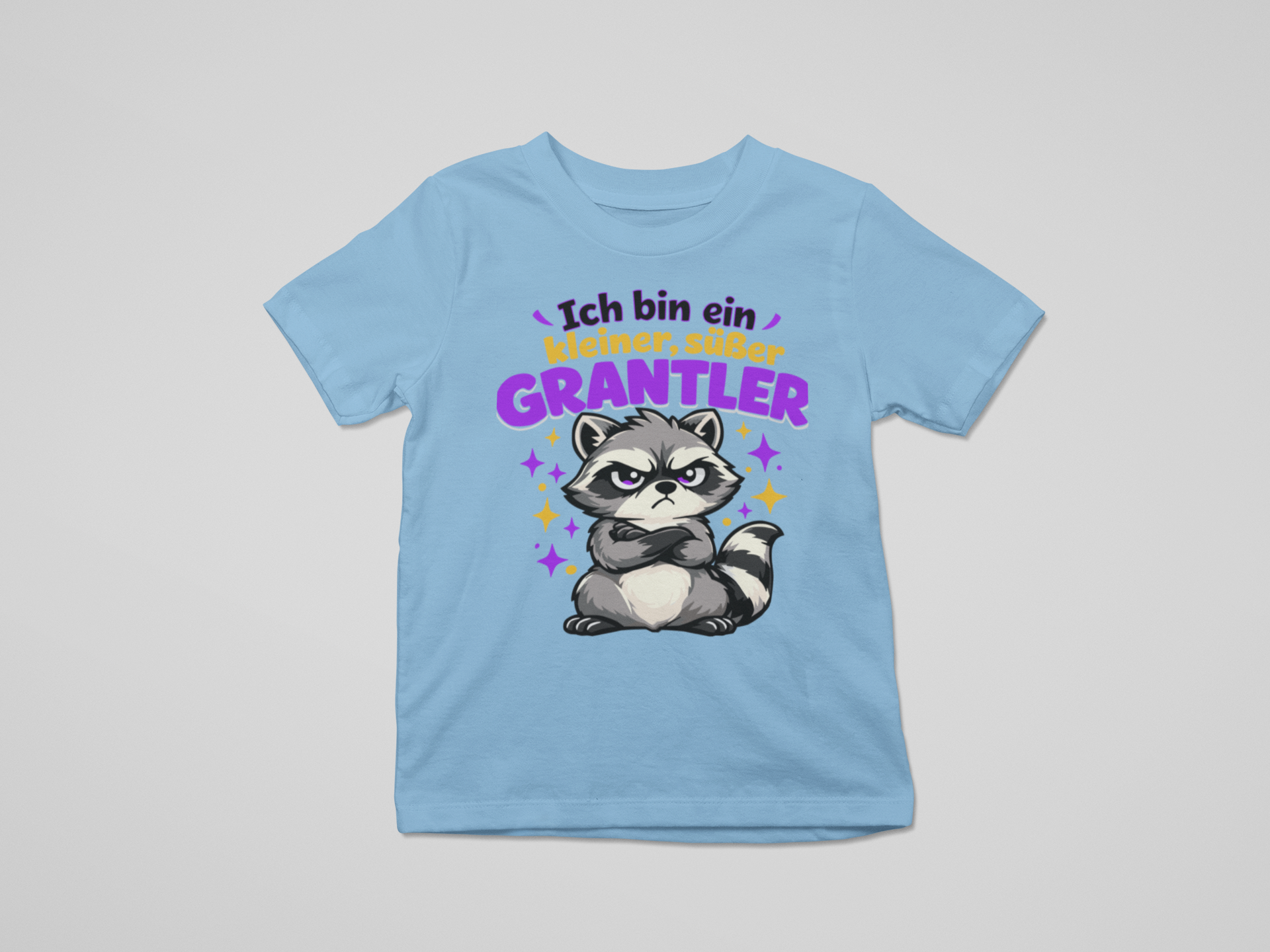 Kleiner, süßer Grantler - Waschbär | Kinder T-Shirt Rundhals