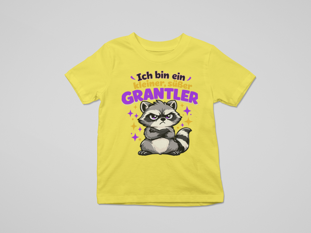 Kleiner, süßer Grantler - Waschbär | Kinder T-Shirt Rundhals