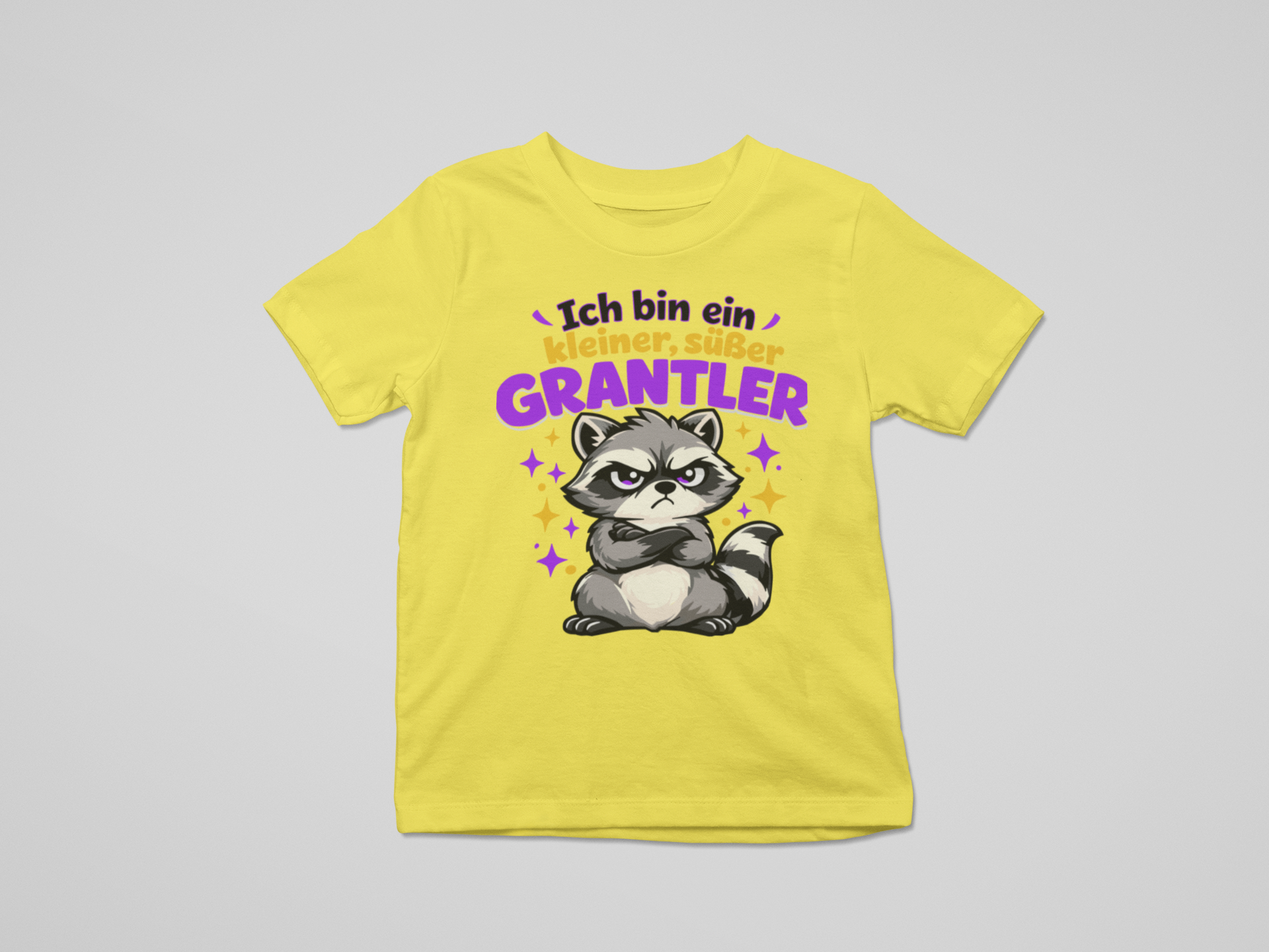 Kleiner, süßer Grantler - Waschbär | Kinder T-Shirt Rundhals