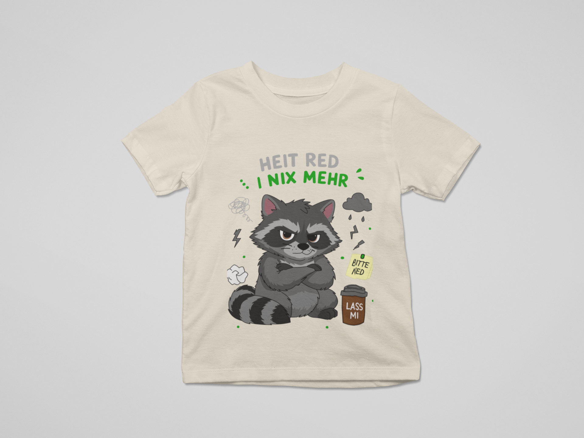 Heit red i nix mehr - Waschbär | Kinder T-Shirt Rundhals