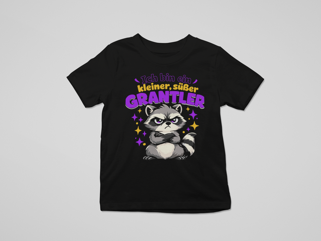Kleiner, süßer Grantler - Waschbär | Kinder T-Shirt Rundhals