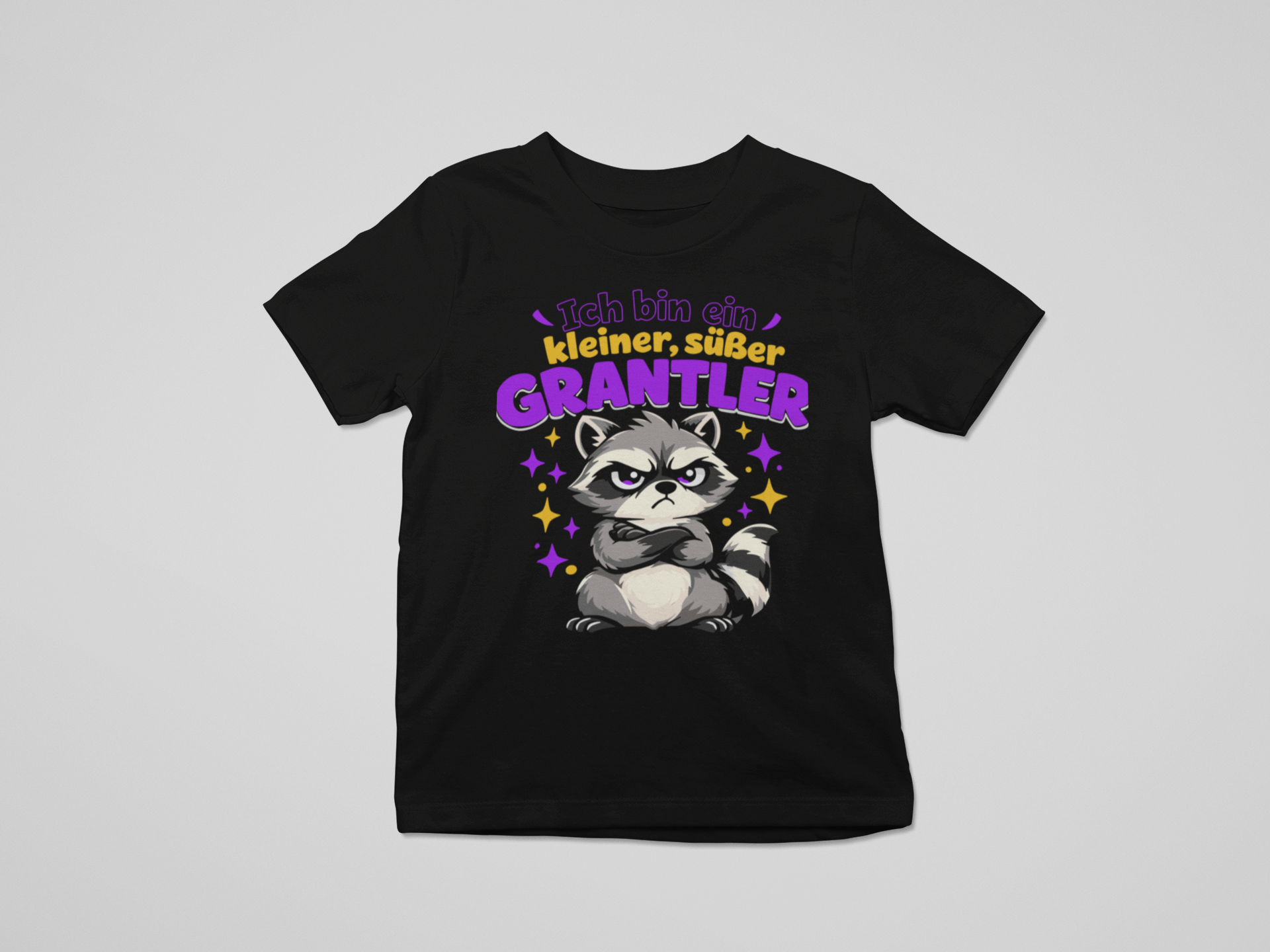 Kleiner, süßer Grantler - Waschbär | Kinder T-Shirt Rundhals