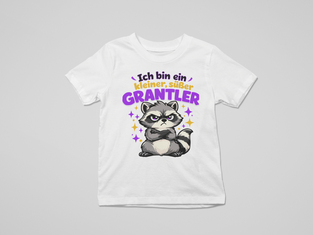 Kleiner, süßer Grantler - Waschbär | Kinder T-Shirt Rundhals