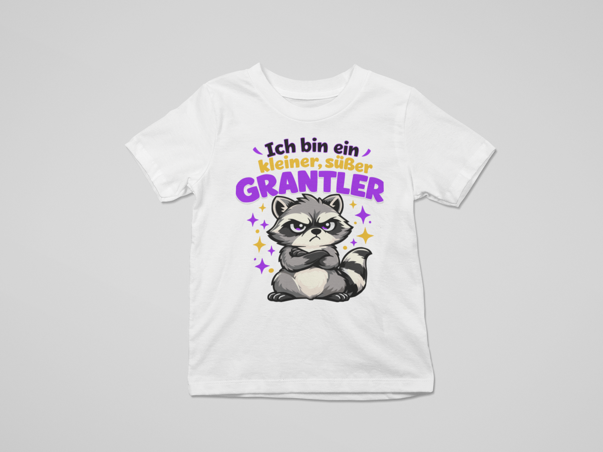 Kleiner, süßer Grantler - Waschbär | Kinder T-Shirt Rundhals