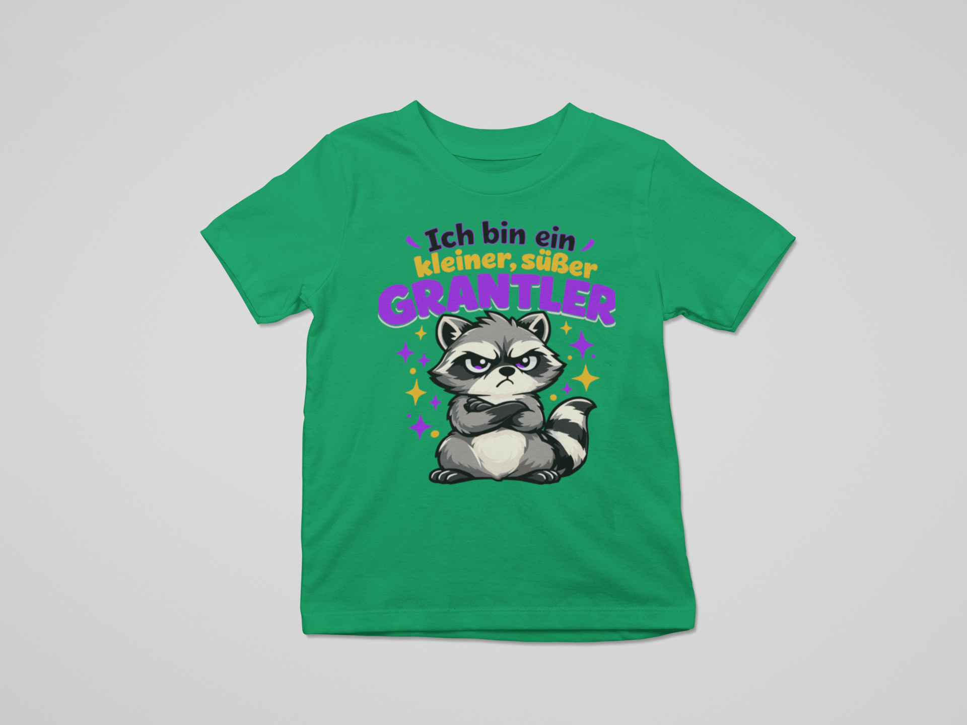 Kleiner, süßer Grantler - Waschbär | Kinder T-Shirt Rundhals