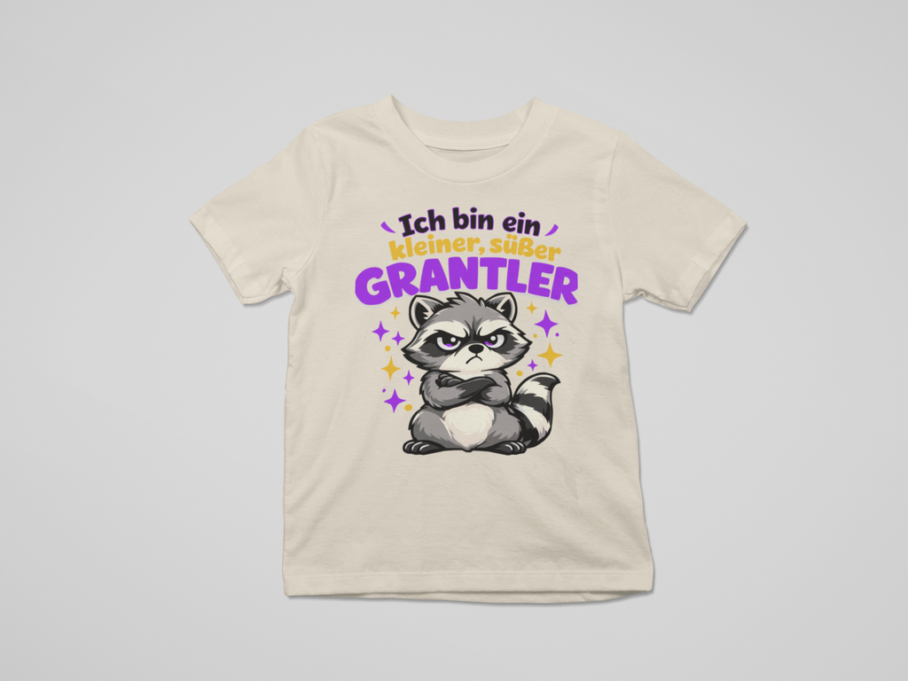 Kleiner, süßer Grantler - Waschbär | Kinder T-Shirt Rundhals