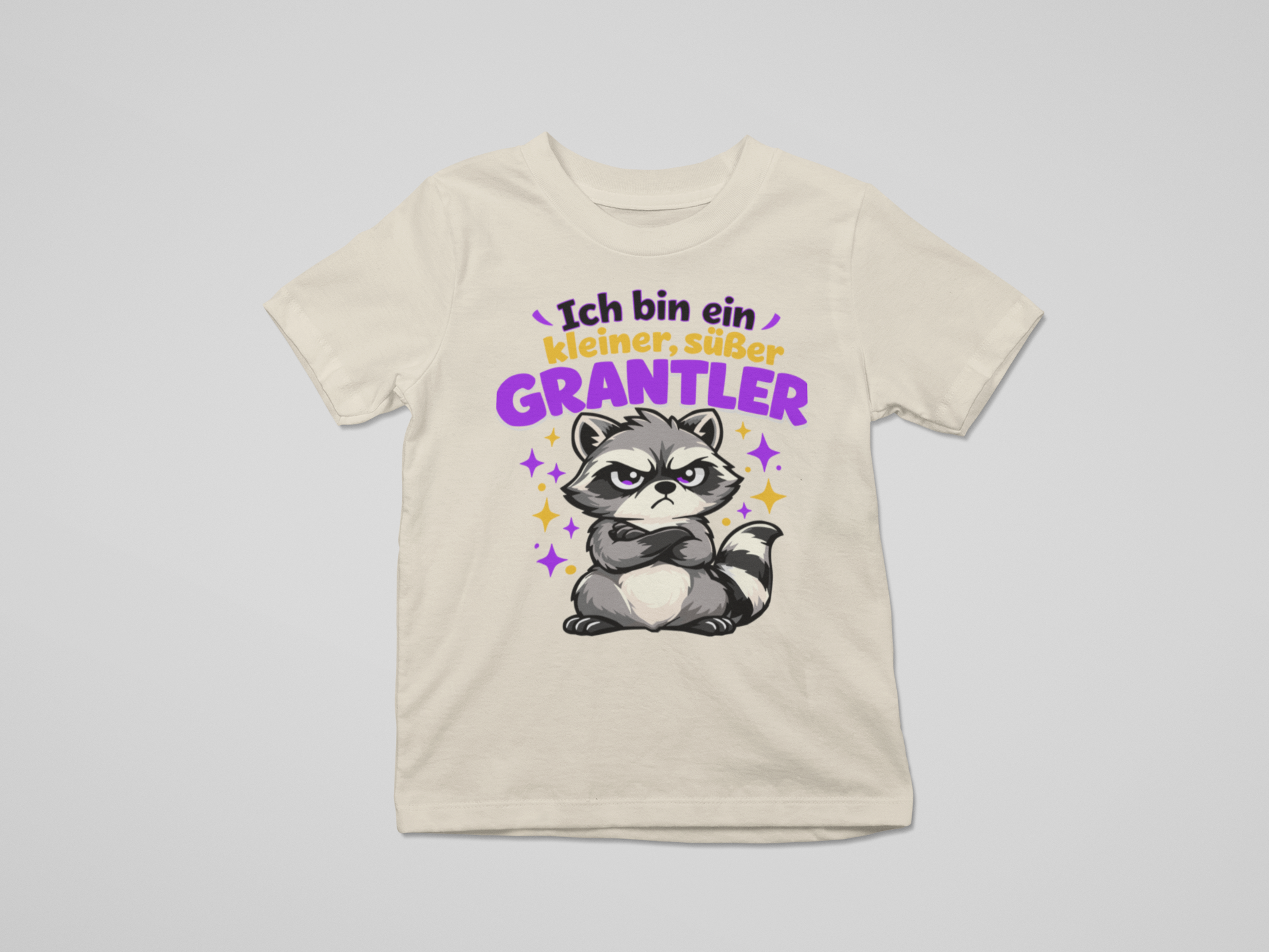 Kleiner, süßer Grantler - Waschbär | Kinder T-Shirt Rundhals