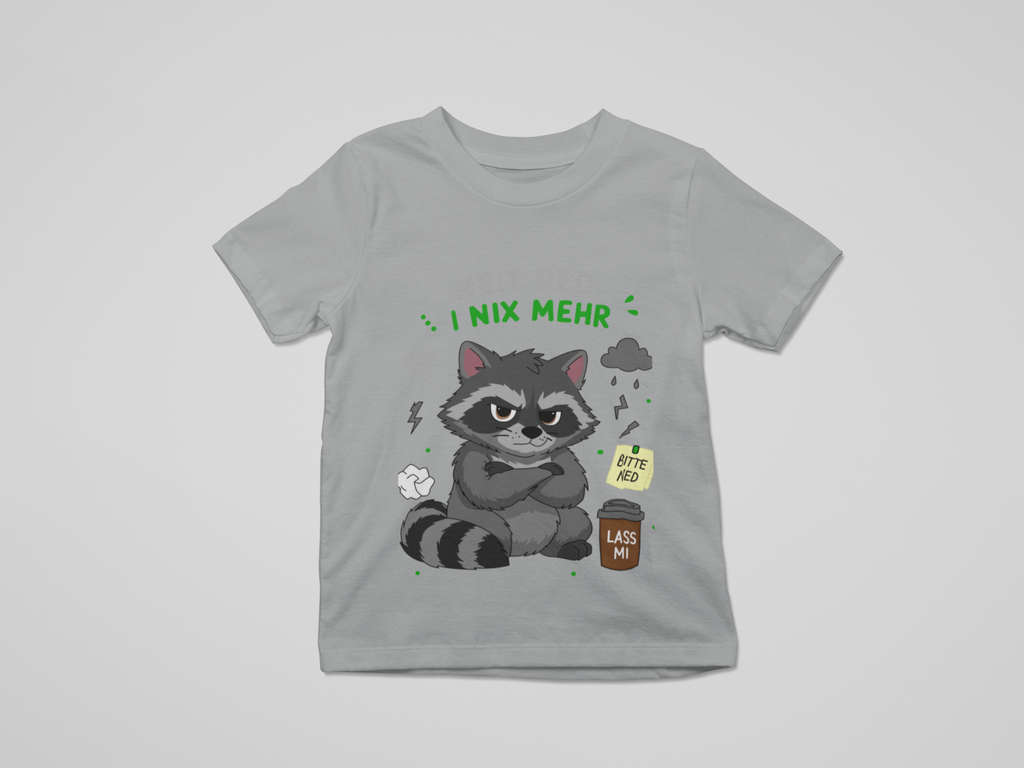 Heit red i nix mehr - Waschbär | Kinder T-Shirt Rundhals