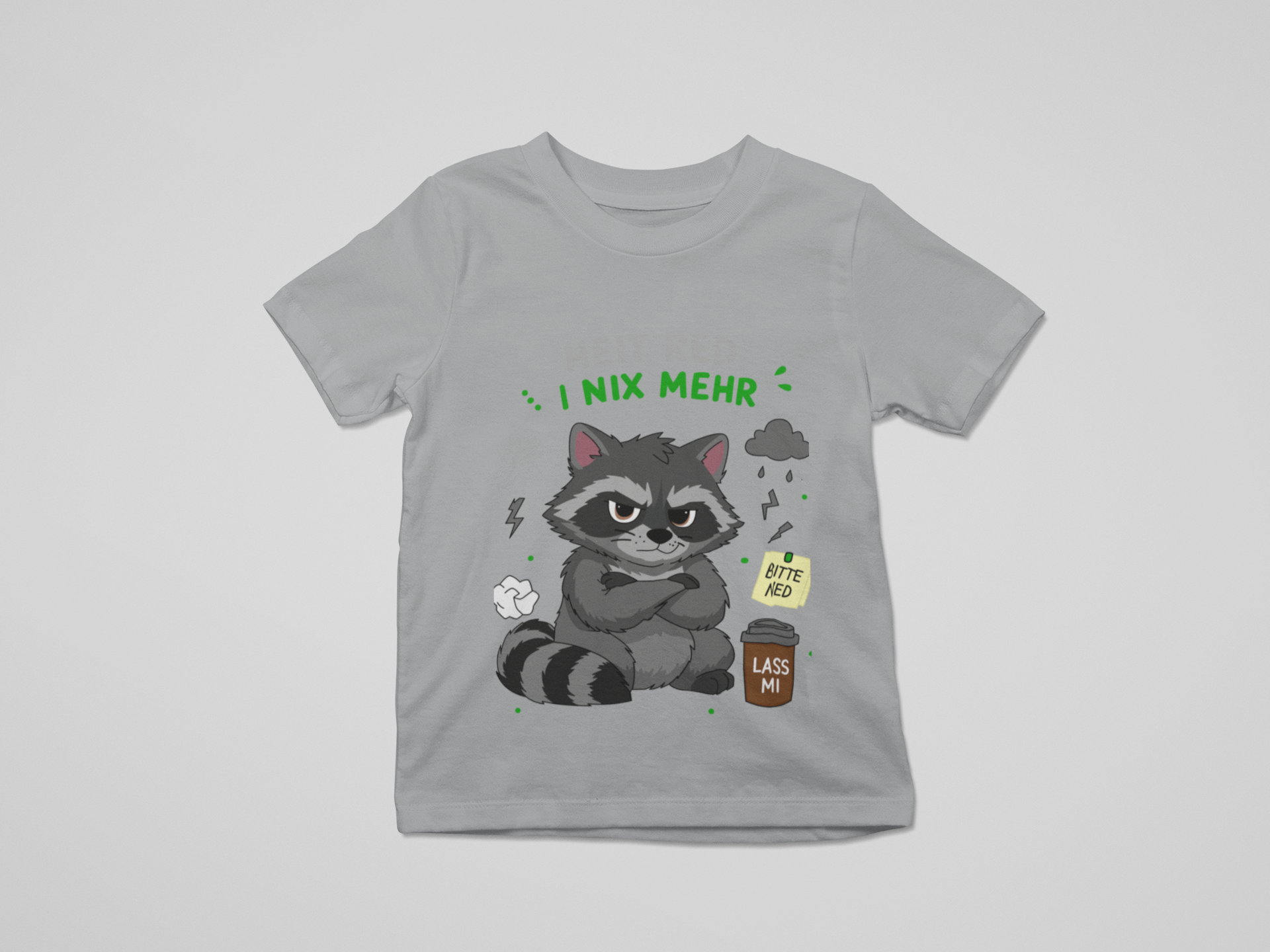 Heit red i nix mehr - Waschbär | Kinder T-Shirt Rundhals