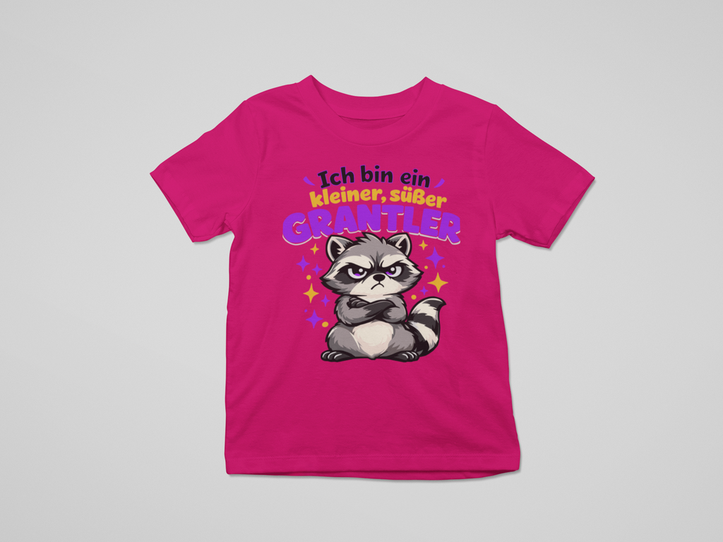 Kleiner, süßer Grantler - Waschbär | Kinder T-Shirt Rundhals