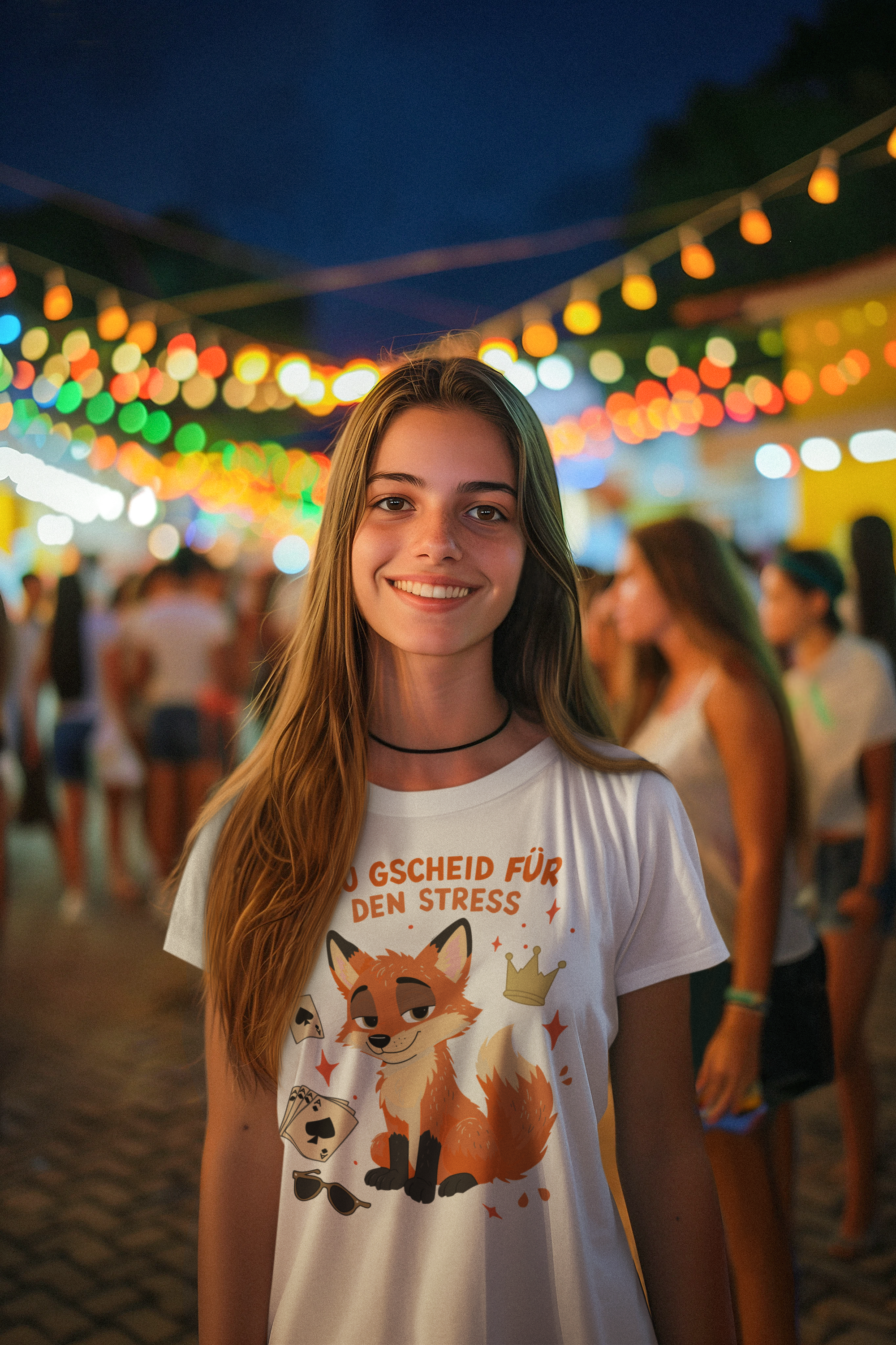 Zu gscheid für den Stress - Fuchs | Damen T-Shirt Rundhals