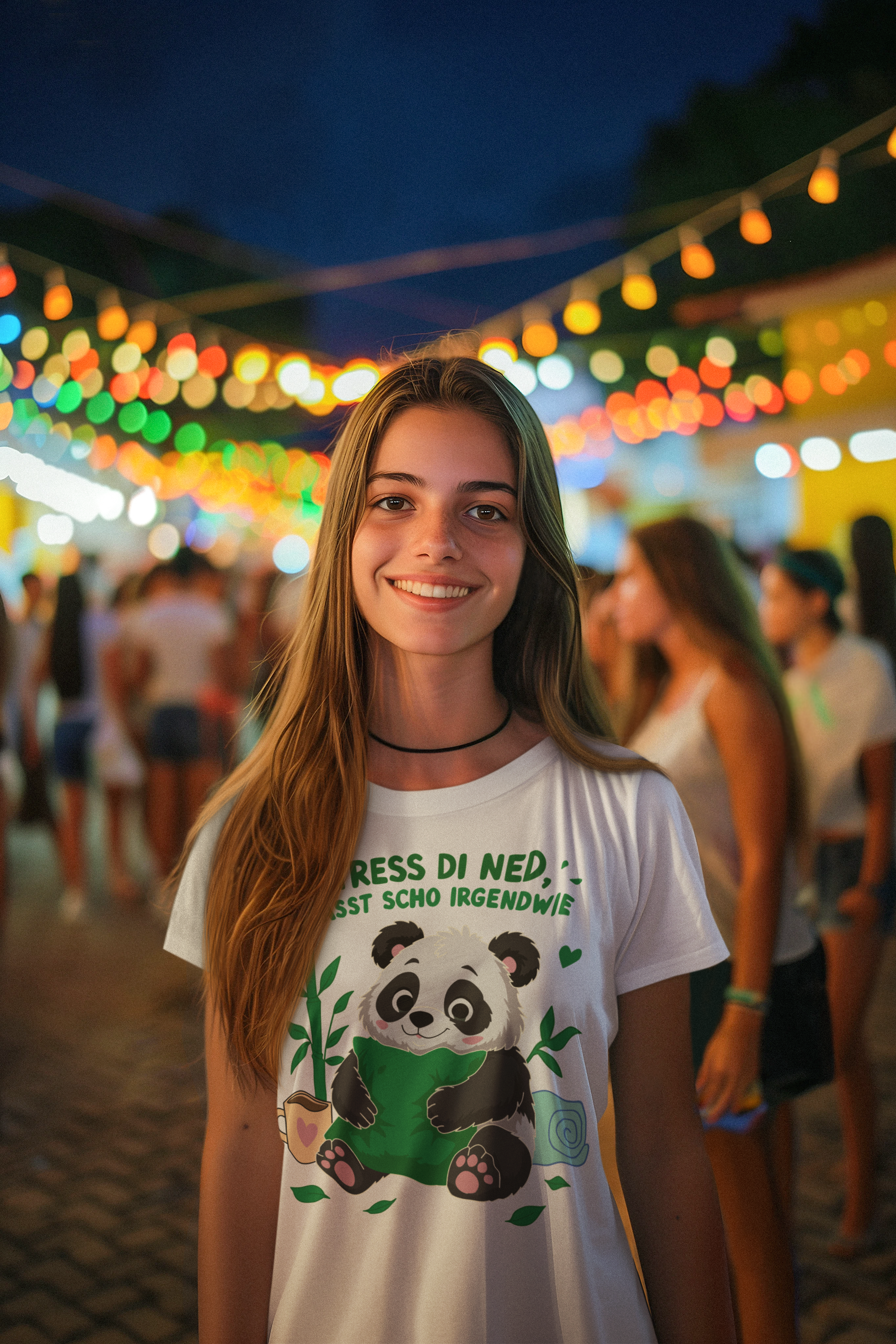 Stress di ned - Panda | Damen T-Shirt Rundhals