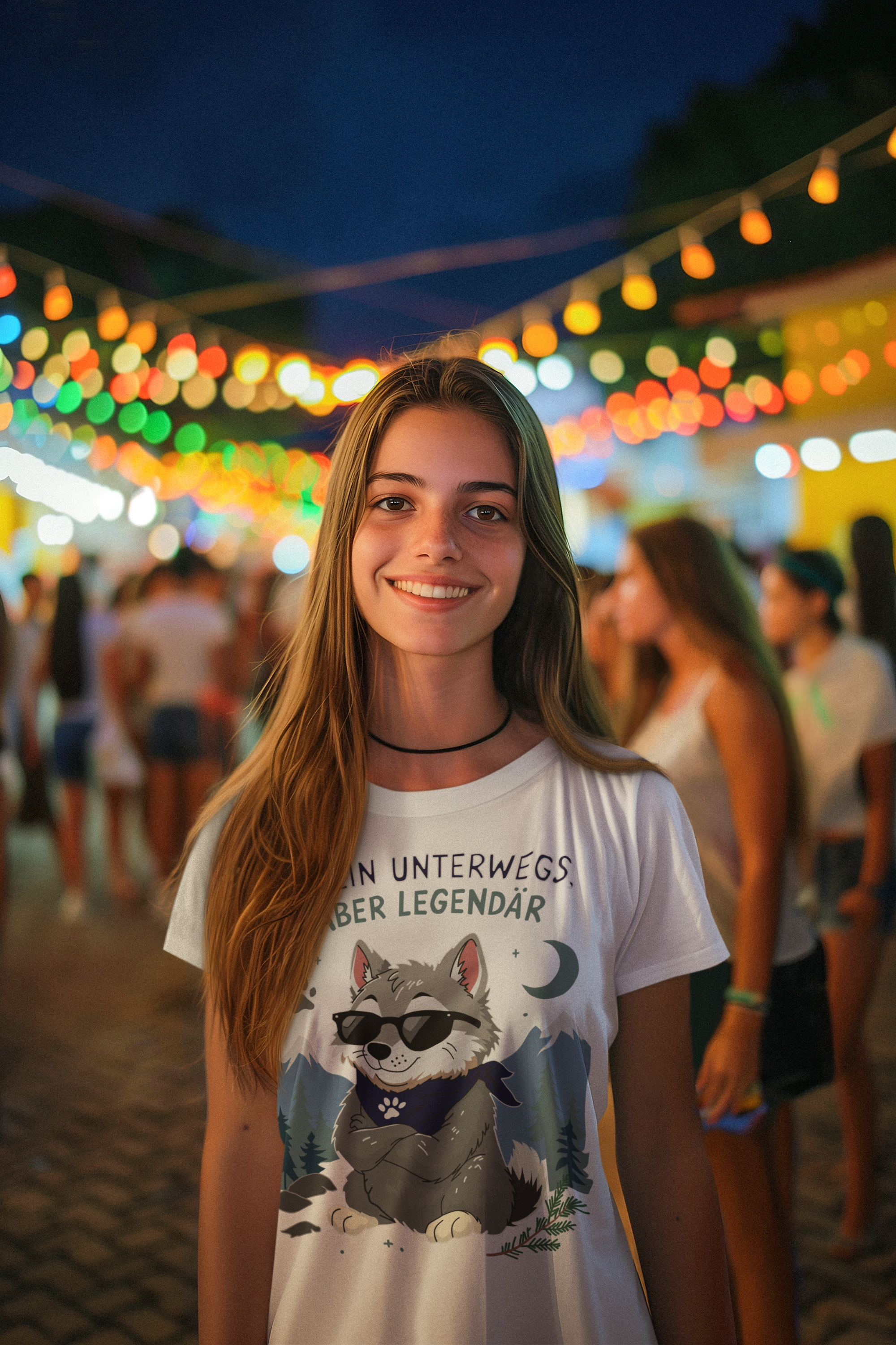 Allein unterwegs, aber legendär - Wolf | Damen T-Shirt Rundhals