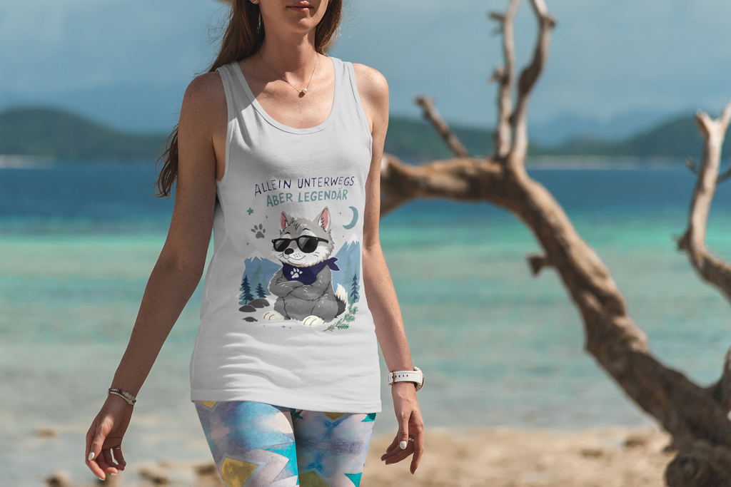 Allein unterwegs, aber legendär - Wolf | Damen-Tanktop