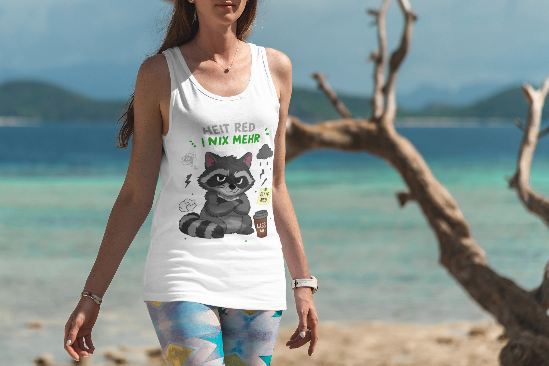 Heit red i nix mehr - Waschbär | Damen-Tanktop