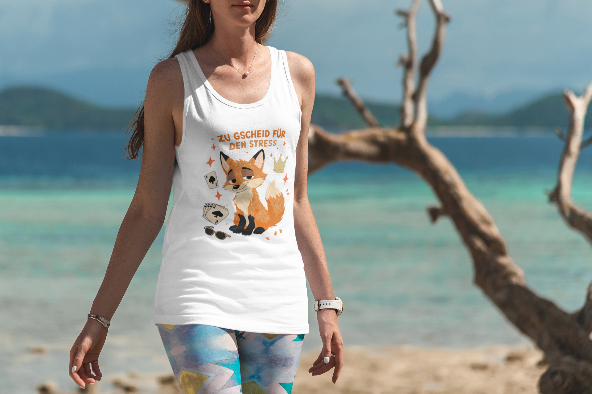 Zu gscheid für den Stress - Fuchs | Damen-Tanktop